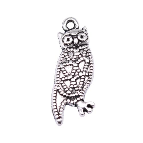 Zinc Alloy Animal Pendants, Owl, plated, DIY 