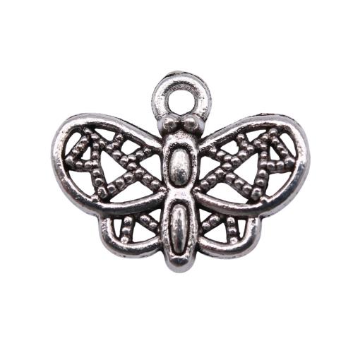 Zinc Alloy Animal Pendants, Butterfly, antique silver color plated, DIY & hollow 