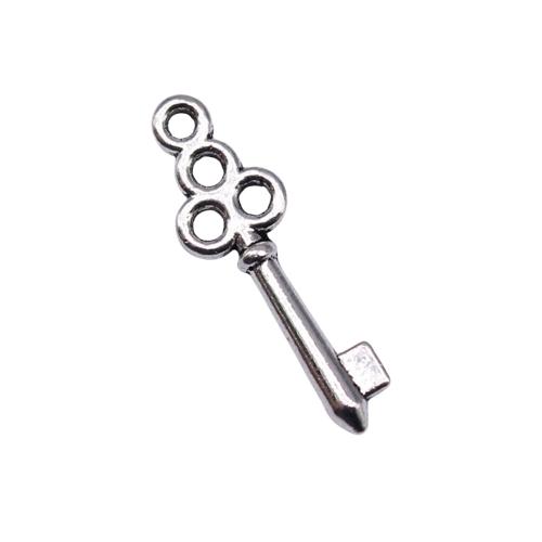 Colgantes de Aleación de Zinc en Forma Llave, chapado, Bricolaje, más colores para la opción, 22x7mm, 40PCs/Bolsa, Vendido por Bolsa