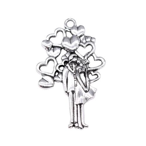 Zink-Legierung paar Anhänger, Zinklegierung, Charakter, plattiert, DIY, keine, 45x26mm, verkauft von PC[