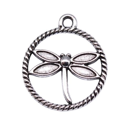 Zinc Alloy Animal Pendants, Dragonfly, antique silver color plated, DIY & hollow 