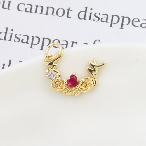 Cubique Pendentif en laiton zircon pavent, Rose, Placage, DIY & pavé de micro zircon, plus de couleurs à choisir Vendu par PC