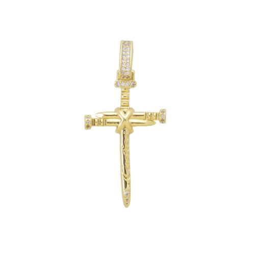 Cubique Pendentif en laiton zircon pavent, croix, Placage, DIY & pavé de micro zircon, plus de couleurs à choisir Vendu par PC