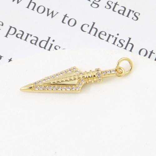 Cubique Pendentif en laiton zircon pavent, Conique, Placage, DIY & pavé de micro zircon, Or Vendu par PC