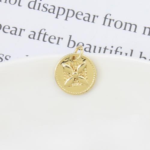 Bijoux pendentifs en laiton, Rond, Placage, DIY, Or Vendu par PC