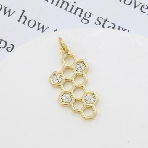 Cubique Pendentif en laiton zircon pavent, Placage, DIY & pavé de micro zircon, Or Vendu par PC