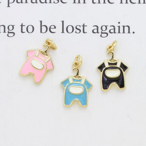 Enamel Brass Pendants, Garment, plated, DIY 