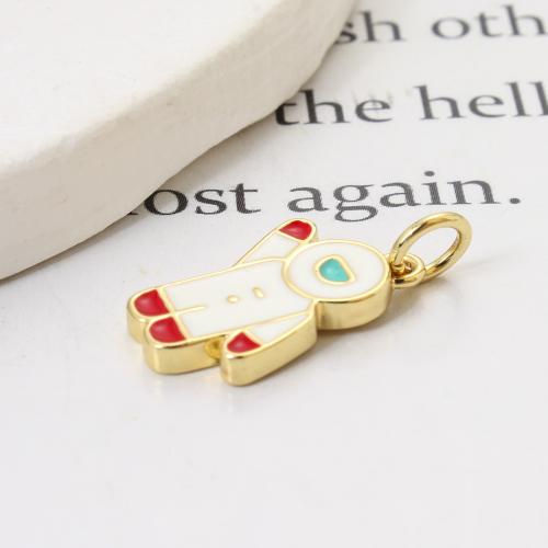 Enamel Brass Pendants, Astronaut, plated, DIY 