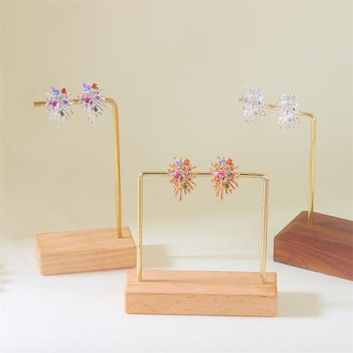 Zink Legierung Strass Ohrstecker, Zinklegierung, plattiert, Modeschmuck & für Frau & mit Strass, keine, verkauft von Paar