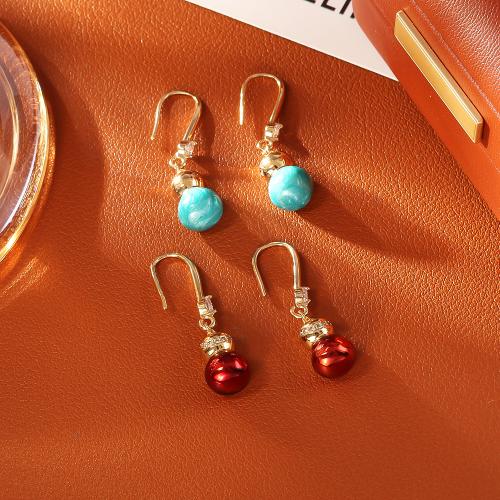 Boucles d'oreilles en laiton zircon cubique pavent, calebasse, Plaqué d'or, pavé de micro zircon & pour femme & émail, plus de couleurs à choisir, Vendu par paire