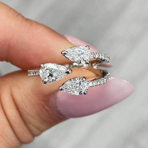 Цирконий Micro Pave Латунь палец кольцо, Другое покрытие, ювелирные изделия моды & инкрустированное микро кубического циркония & Женский, размер:7, продается PC