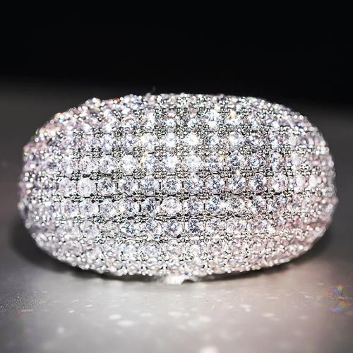 Цирконий Micro Pave Латунь палец кольцо, Другое покрытие, разный размер для выбора & инкрустированное микро кубического циркония & Женский, продается PC