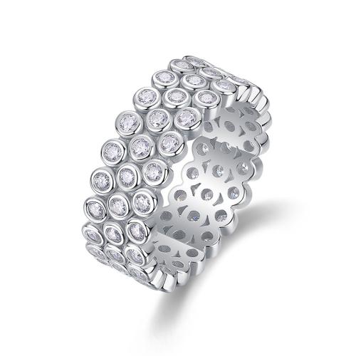 Цирконий Micro Pave Латунь палец кольцо, Другое покрытие, разный размер для выбора & инкрустированное микро кубического циркония & Женский & отверстие, продается PC