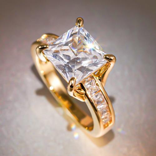 Цирконий Micro Pave Латунь палец кольцо, Другое покрытие, разный размер для выбора & инкрустированное микро кубического циркония & Женский, продается PC