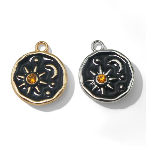 Colgantes de esmalte de la aleación del cinc, aleación de zinc, chapado, Bricolaje & con diamantes de imitación, más colores para la opción, Vendido por UD