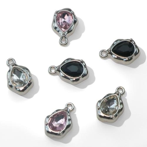 Zink Legierung Strass Anhänger, Zinklegierung, plattiert, DIY & mit Strass, keine, verkauft von PC