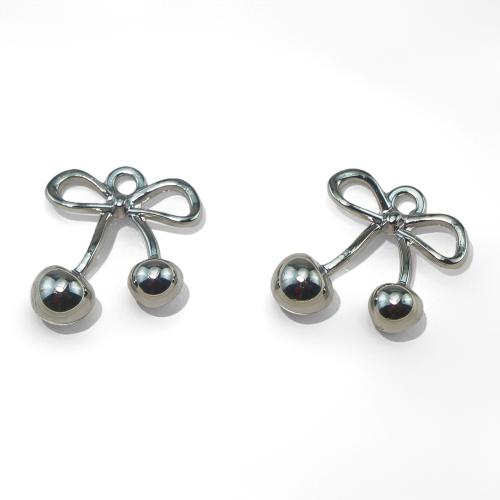 Zinklegierung Obst Anhänger, Kirsche, silberfarben plattiert, DIY, Silberfarbe, verkauft von PC