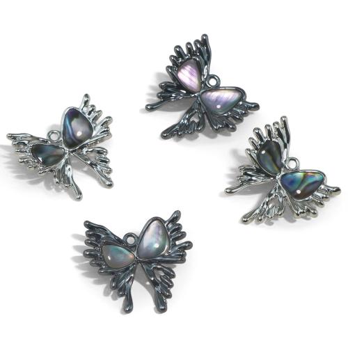 Zink Legierung Muschel Anhänger, Zinklegierung, mit Muschel, Schmetterling, plattiert, DIY, keine, verkauft von PC