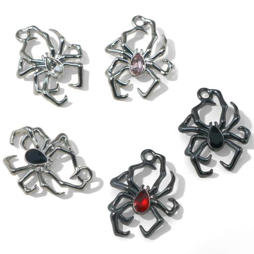 Zink Legierung Strass Anhänger, Zinklegierung, Spinne, plattiert, DIY & mit Strass, keine, verkauft von PC