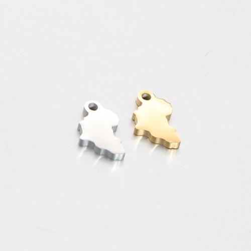 Stainless Steel Pendants, 304 Stainless Steel, Map, plated, DIY 