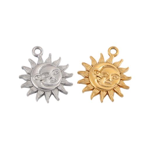 Stainless Steel Pendants, 304 Stainless Steel, Sun, plated, DIY 