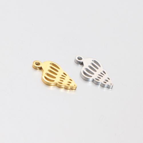 Pendentifs d'animaux en acier inoxydable , Acier inoxydable 304, conque, Placage, DIY, plus de couleurs à choisir, Vendu par PC