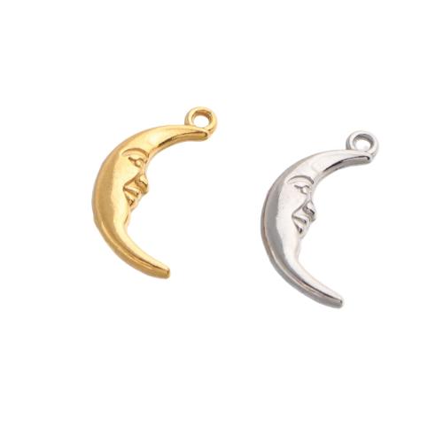 Stainless Steel Pendants, 304 Stainless Steel, Moon, plated, DIY 