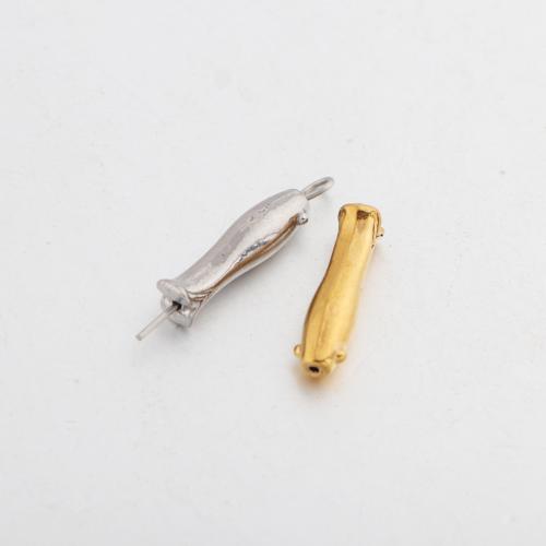 Stainless Steel Beads, 304 Stainless Steel, Fish, plated, DIY 