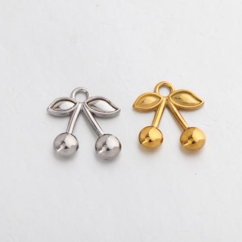 Stainless Steel Pendants, 304 Stainless Steel, Cherry, plated, DIY 