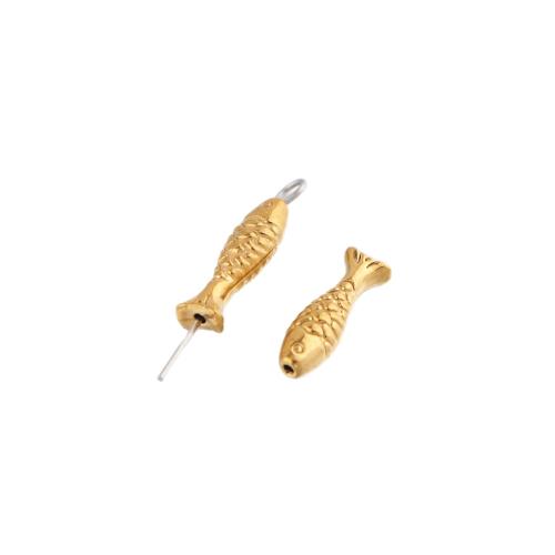 Stainless Steel Beads, 304 Stainless Steel, Fish, plated, DIY 