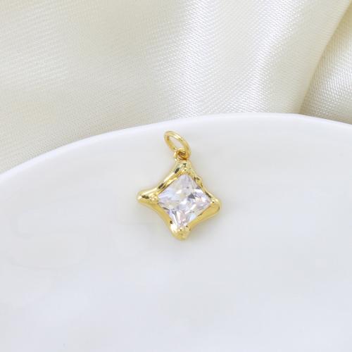 Cubique Pendentif en laiton zircon pavent, Losange, Placage, DIY & pavé de micro zircon, plus de couleurs à choisir Vendu par PC