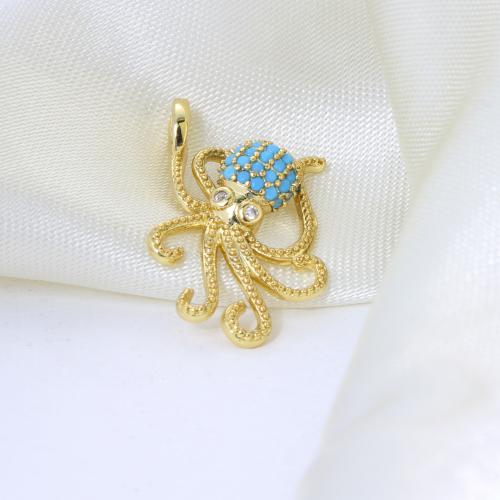 Cubique Pendentif en laiton zircon pavent, avec verre, Poulpe, Placage, DIY & pavé de micro zircon, plus de couleurs à choisir Vendu par PC