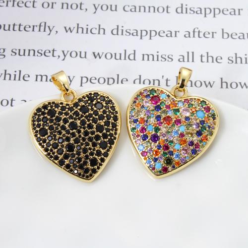 Cubique Pendentif en laiton zircon pavent, coeur, Placage, DIY & pavé de micro zircon, plus de couleurs à choisir Vendu par PC