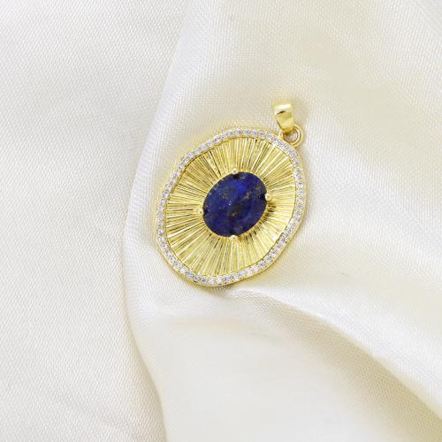 Cubique Pendentif en laiton zircon pavent, avec Pierre naturelle, Placage, DIY & pavé de micro zircon, plus de couleurs à choisir Vendu par PC