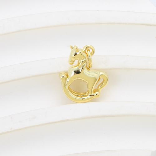 Bijoux pendentifs en laiton, cheval à bascule, Placage, DIY, doré Vendu par PC