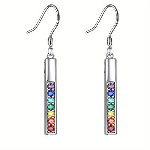 Boucles d'oreilles en laiton zircon cubique pavent, Placage, bijoux de mode & pavé de micro zircon & pour femme, Vendu par paire