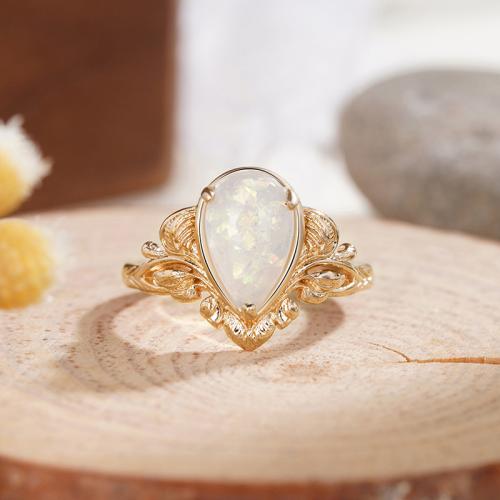 Messing Fingerring, mit Harz, plattiert, Modeschmuck & verschiedene Größen vorhanden & für Frau, Champagner, verkauft von PC