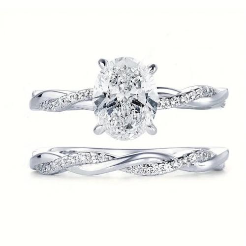 Цирконий Micro Pave Латунь палец кольцо, Другое покрытие, 2 шт. & разный размер для выбора & инкрустированное микро кубического циркония & Женский, продается указан