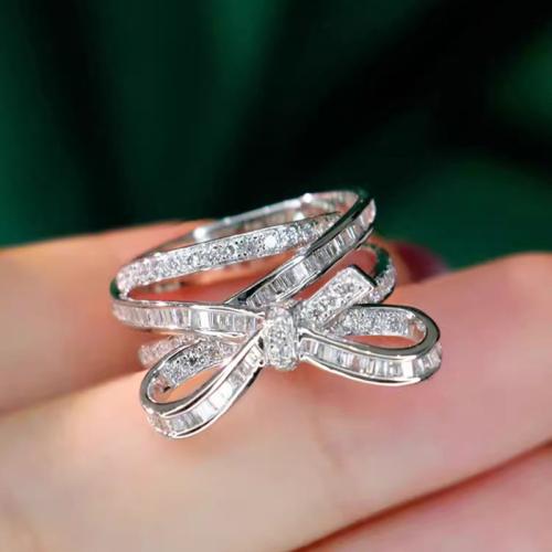 Цирконий Micro Pave Латунь палец кольцо, Другое покрытие, разный размер для выбора & инкрустированное микро кубического циркония & Женский & отверстие, продается PC