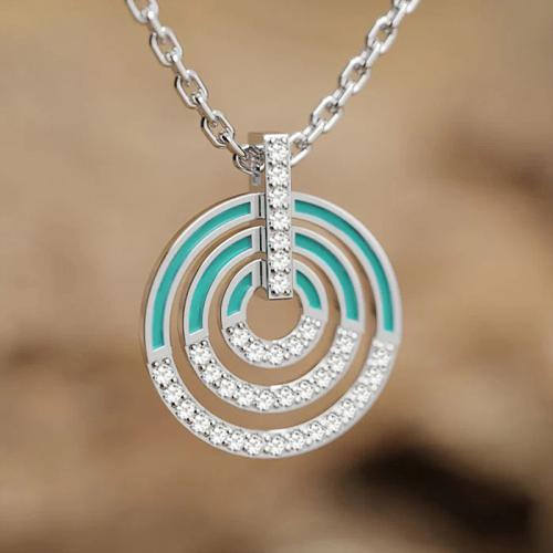 キュービックジルコンマイクロパヴェブラスネックレス, 銅, メッキ, マイクロパヴェジルコニア & 女性用 & エナメル & くり抜き, 長さ:約 45 センチ, 売り手 パソコン