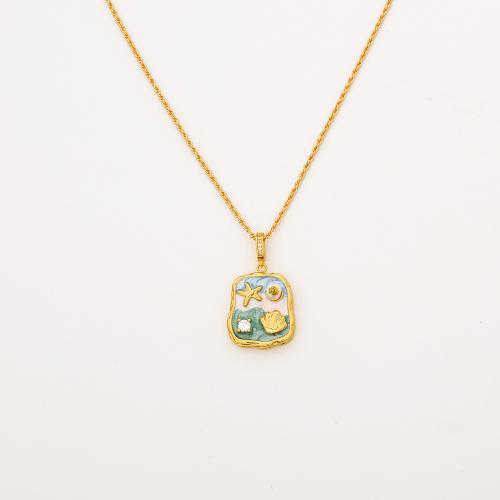 Ожерелье из пресноводных жемчуг на латунной цепочке, Латунь, с Пресноводные жемчуги, плакирован золотом, ювелирные изделия моды & Женский & эмаль, Много цветов для выбора, продается PC