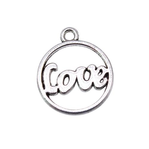 Fimo Cabochon, Zinklegierung, Alphabet-Buchstabe, antik silberfarben plattiert, DIY, 20x16mm, 20PCs/Tasche, verkauft von Tasche