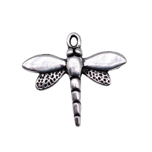 Zinc Alloy Animal Pendants, Dragonfly, antique silver color plated, DIY 