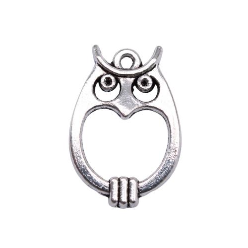 Zinc Alloy Animal Pendants, Owl, plated, DIY & hollow 