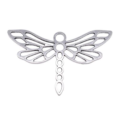 Zinc Alloy Animal Pendants, Dragonfly, antique silver color plated, DIY & hollow 