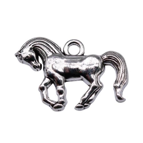 Zinc Alloy Animal Pendants, Horse, antique silver color plated, DIY 