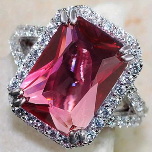 Zircon pavent l'anneau en laiton de doigt, Placage, normes différentes pour le choix & pavé de micro zircon & pour femme, Vendu par PC