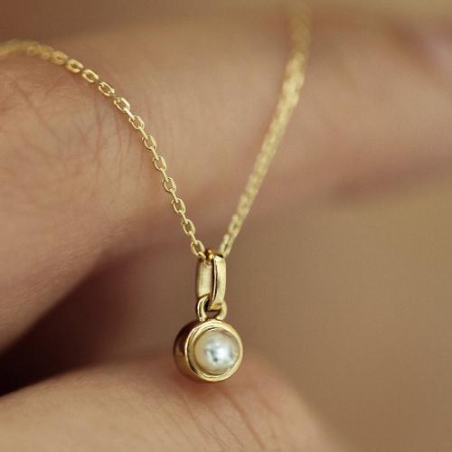 Handgemachte Messinghalskette, Messing, mit Kunststoff Perlen, plattiert, Modeschmuck & für Frau, Länge:ca. 45 cm, verkauft von PC