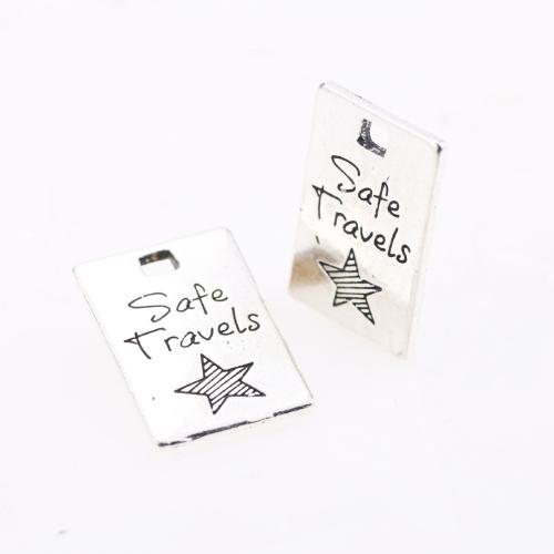 le pendentif d'étiquette en alliage de zinc, Placage de couleur argentée, DIY Vendu par PC