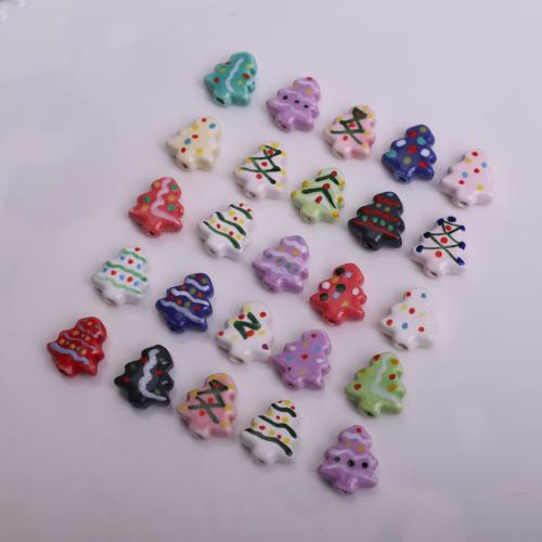 Placage Perle Porcelaine, arbre de noël, DIY & émail, plus de couleurs à choisir Vendu par sac